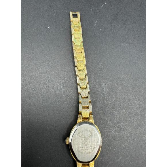 Precision by Gruen GP447L Gold and Silver Crystal Oval Ladies Quartz Watch